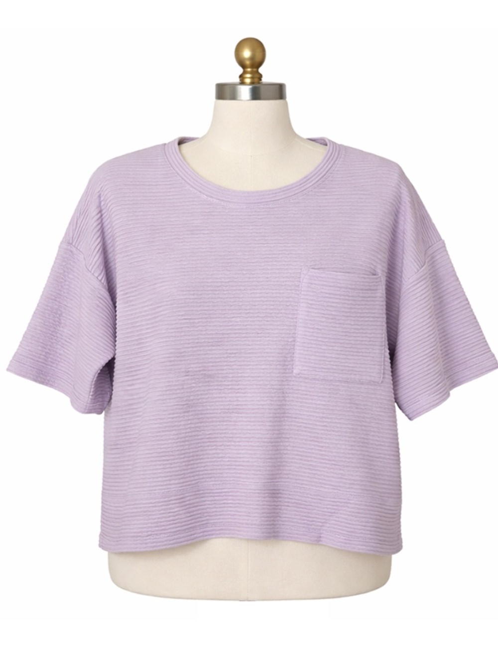 OPUS Textured Boxy Tee – Soft Lavender